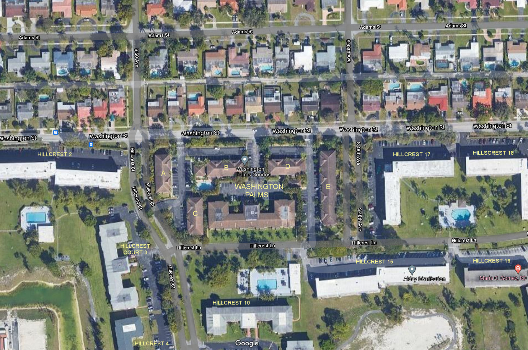 Aerial photo of Washington Palms