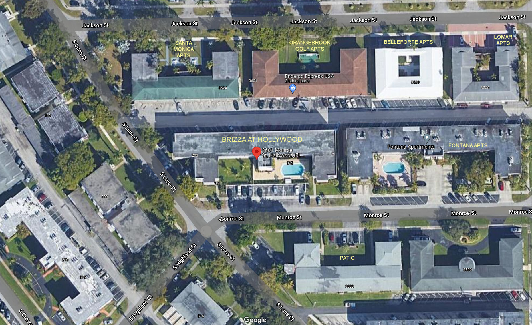 Aerial photo of Brizza at Hollywood