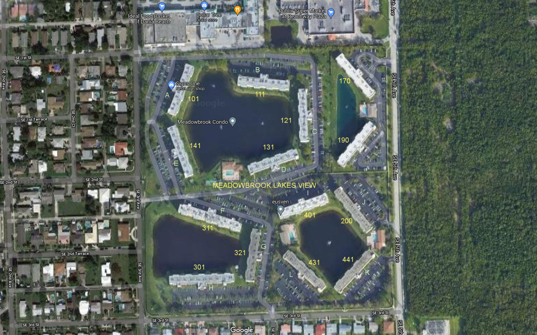 Aerial photo of Meadowbrook Lakes view (A to N)