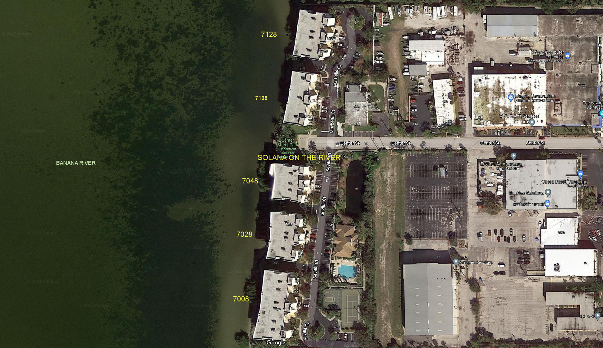 Aerial photo of Solana on the River