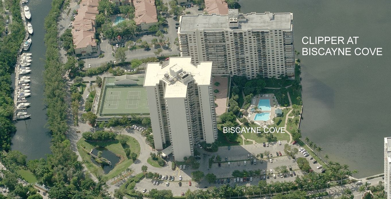Aerial photo of Clipper Biscayne Cove
