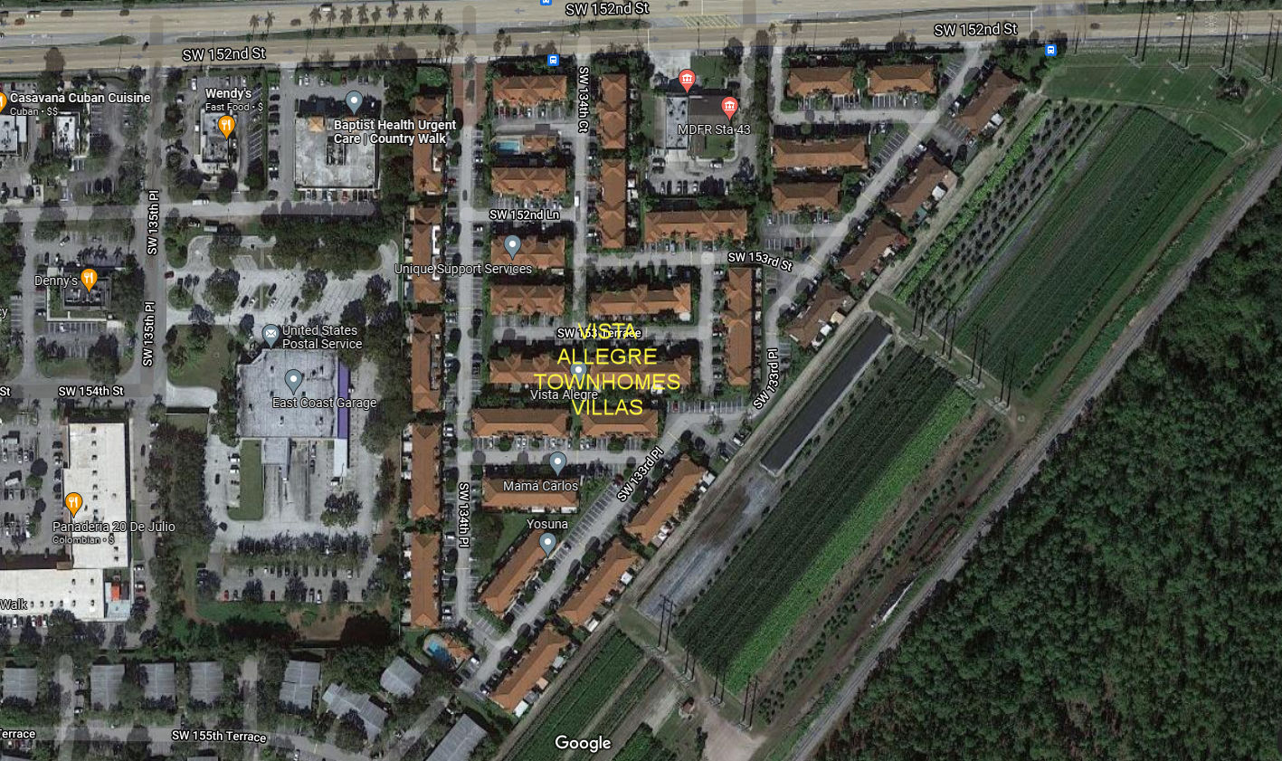 Aerial photo of Vista Alegre Townhomes Villas