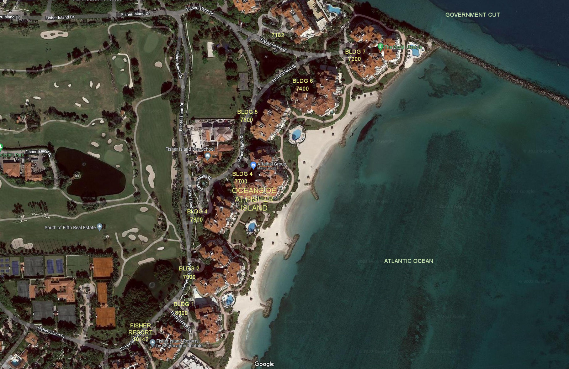 Aerial photo of Oceanside at Fisher Island (1-7)