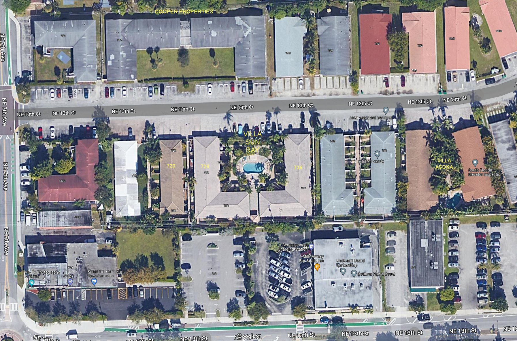 Aerial photo of Villa Sun Ray