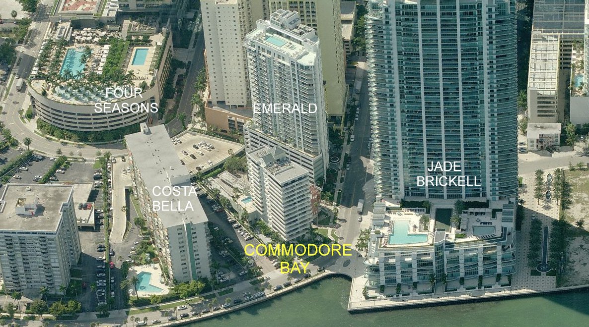 Aerial photo of Commodore Bay