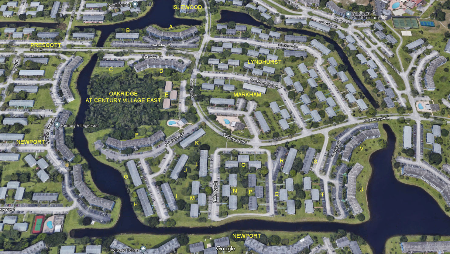 Aerial photo of Oakridge at Century Village East (A to V)