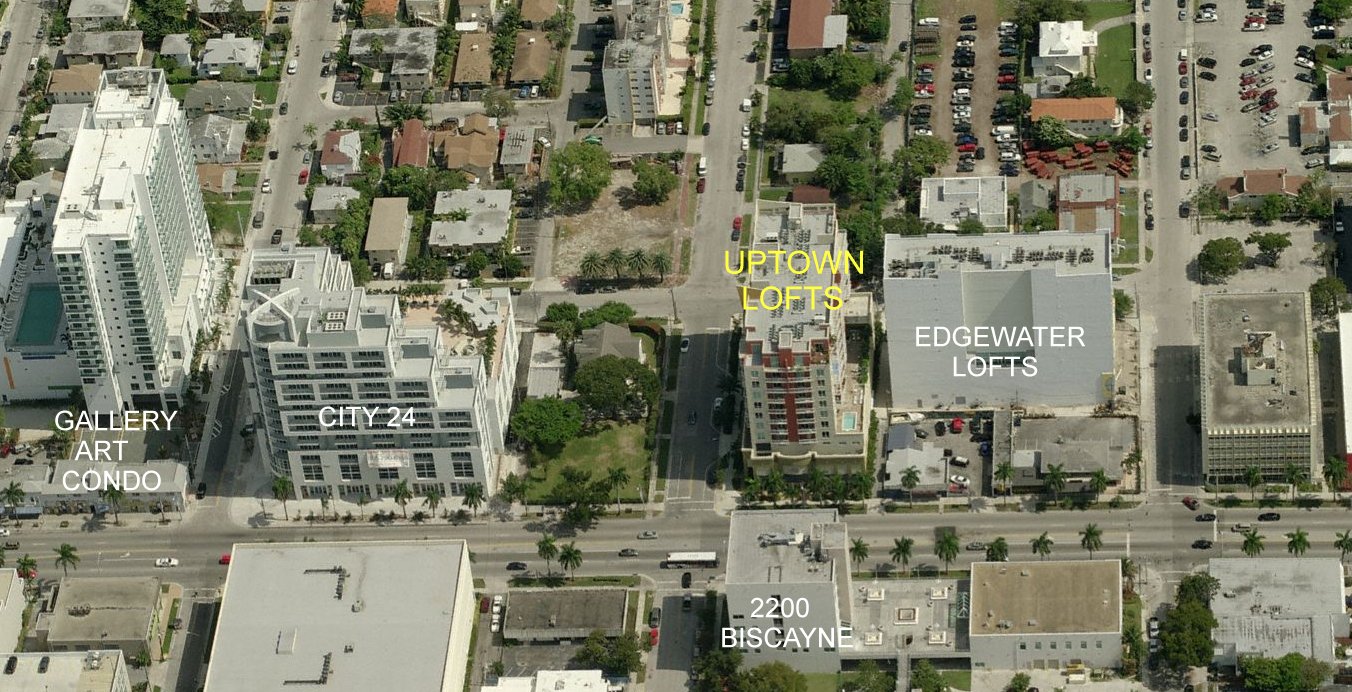 Aerial photo of Uptown Lofts
