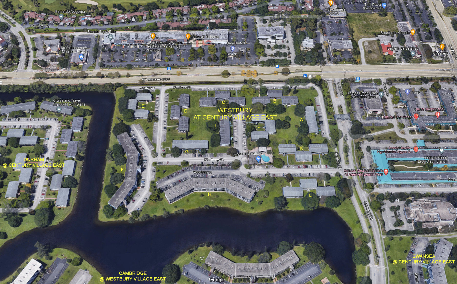 Aerial photo of Westbury at Century Village East (A to L)