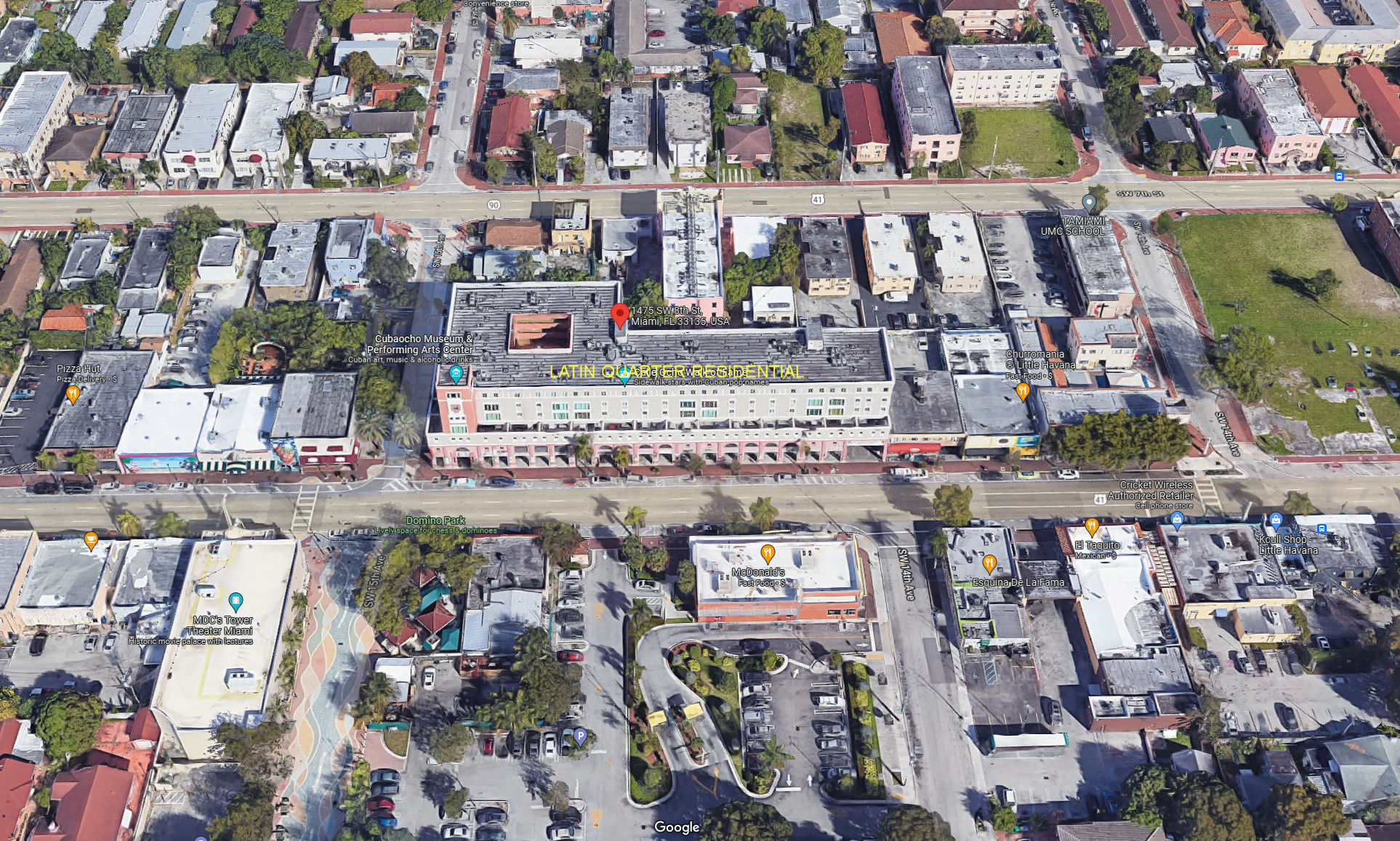 Aerial photo of Latin Quarter Residential