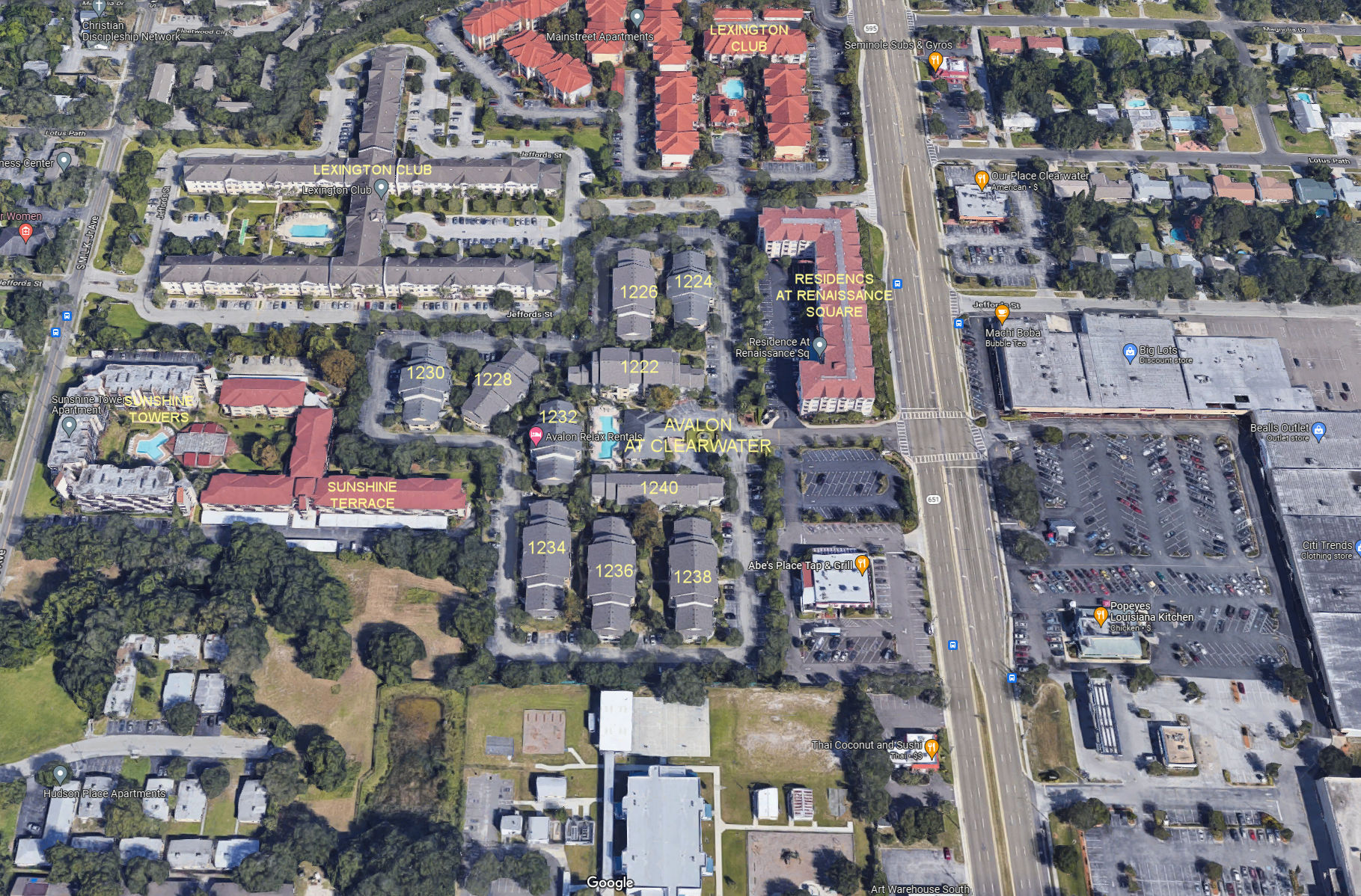Aerial photo of Avalon at Clearwater (1222 to 1240)