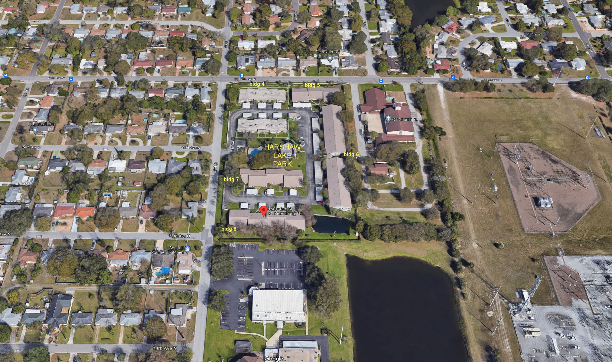 Aerial photo of Harshaw Lake Park