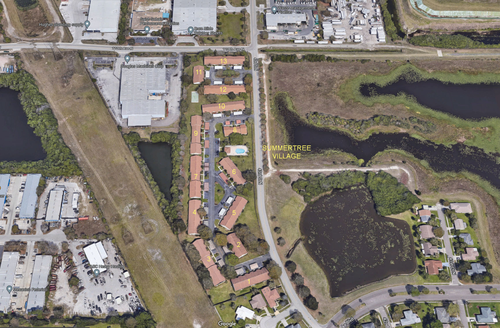 Aerial photo of Summertree Village