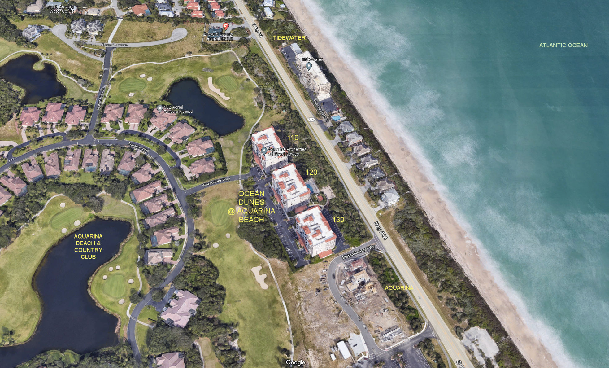 Aerial photo of Ocean Dunes at Aquarina (110 120&130)