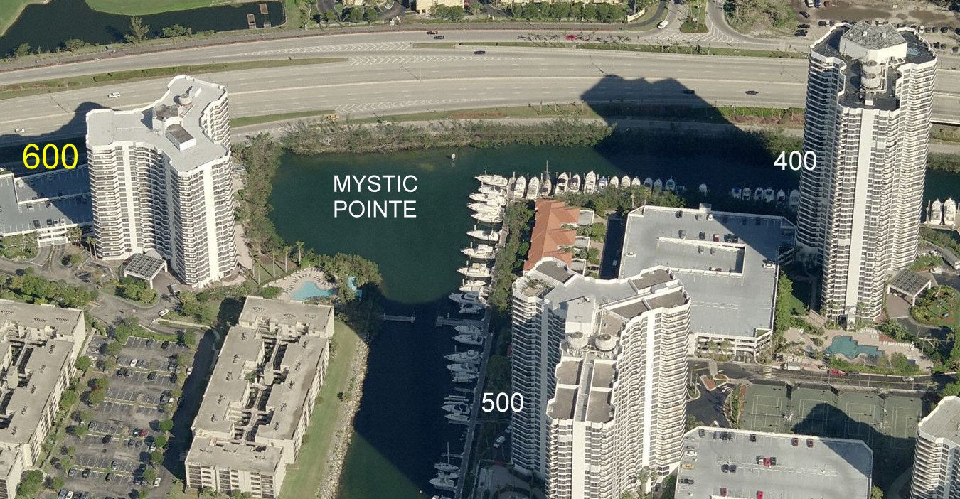 Aerial photo of Mystic Pointe Tower 600