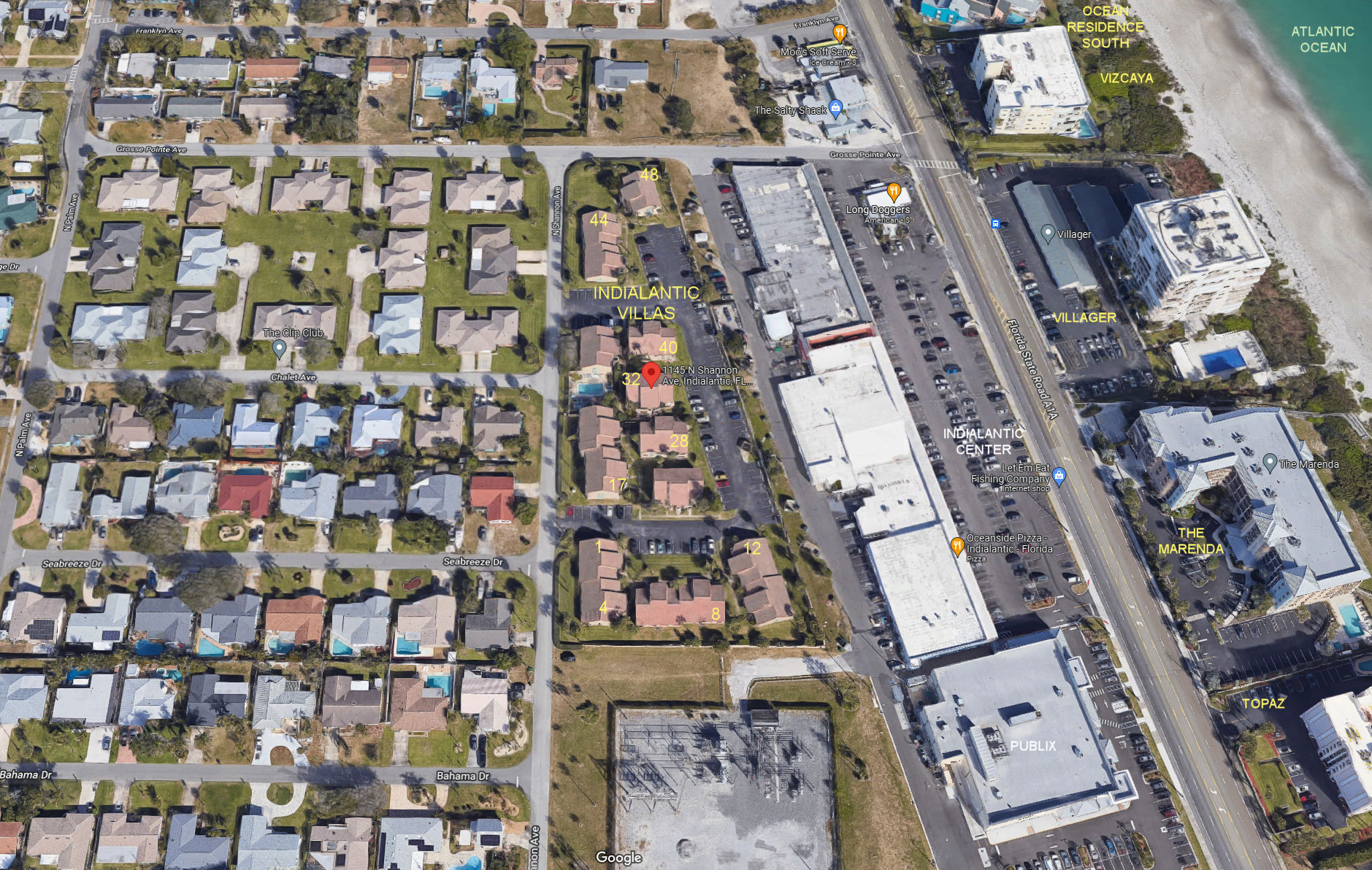 Aerial photo of Indialantic Villas