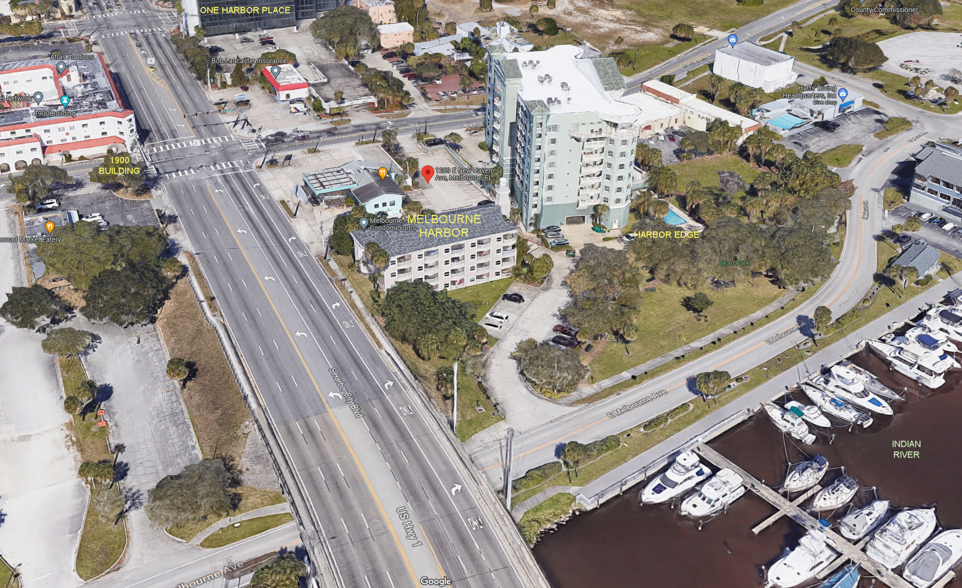Aerial photo of Melbourne Harbor