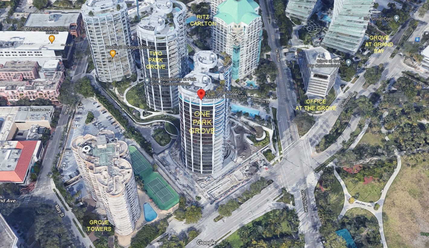 Aerial photo of One Park Grove