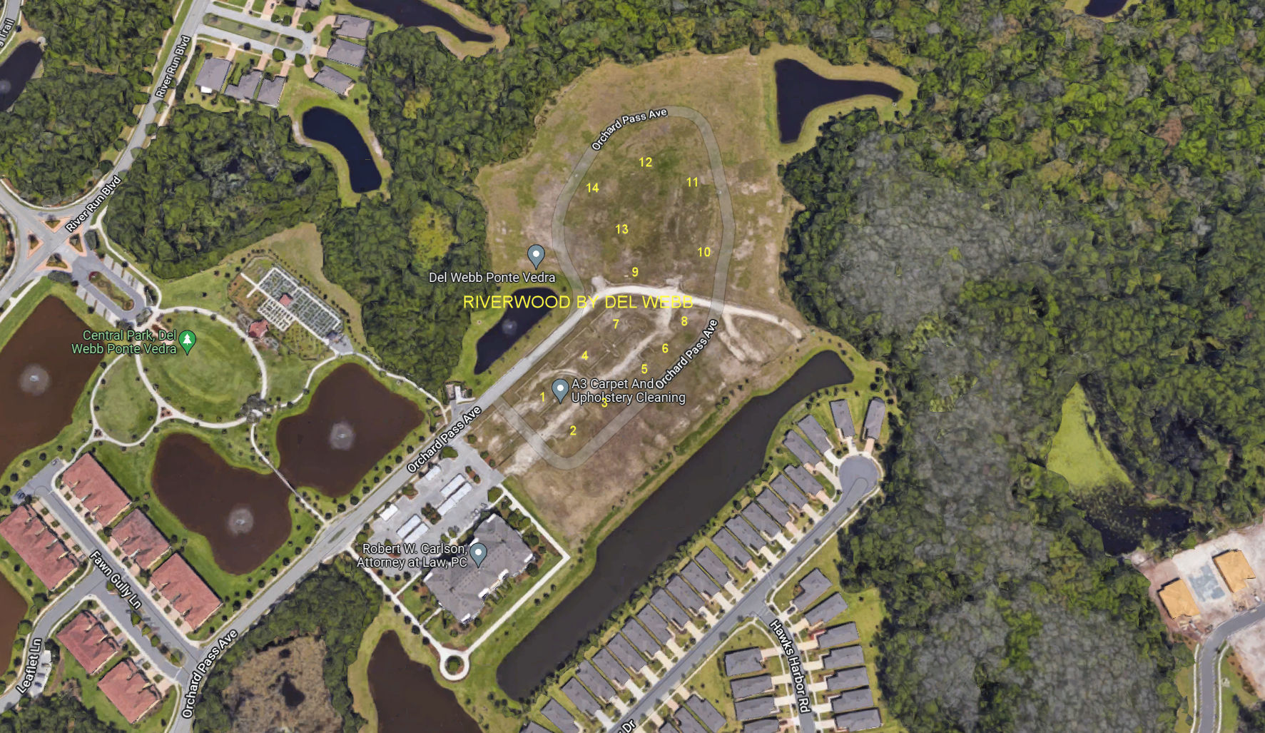 Aerial photo of Riverwood del Webb Carriage Home II