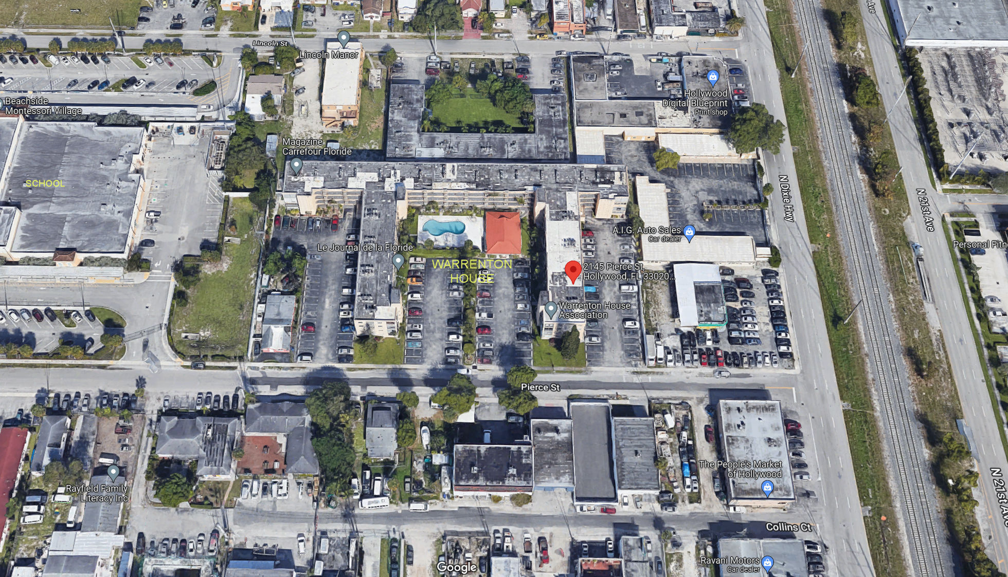 Aerial photo of Warrenton House