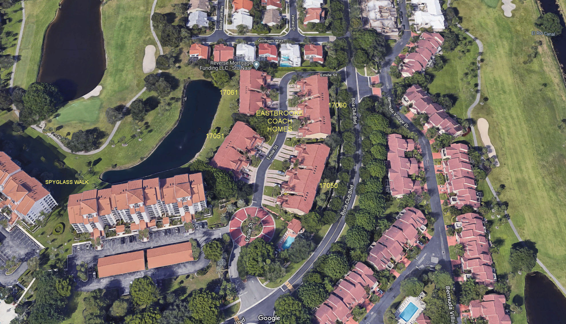 Aerial photo of Eastbrook Coach Homes