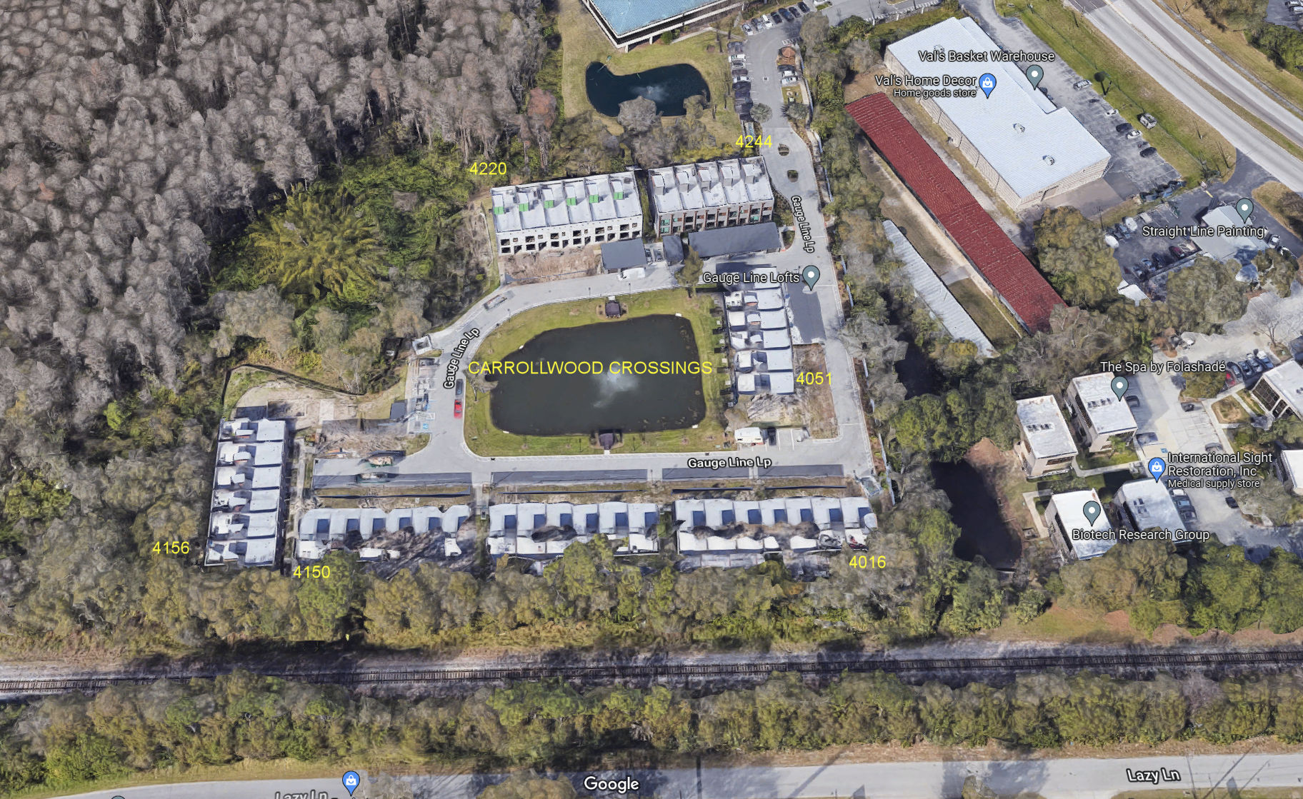 Aerial photo of Carrollwood Crossings