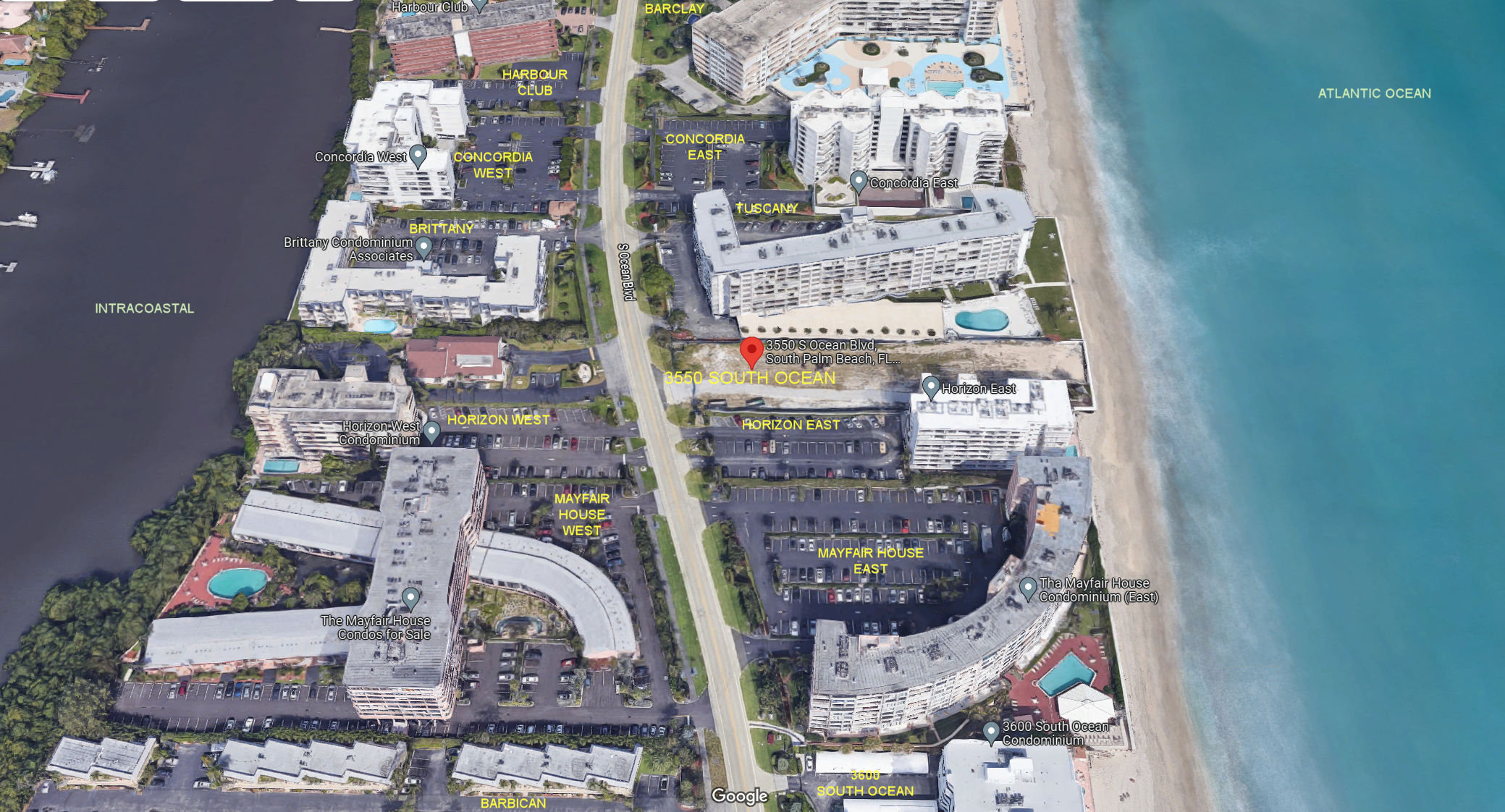 Aerial photo of 3550 South Ocean
