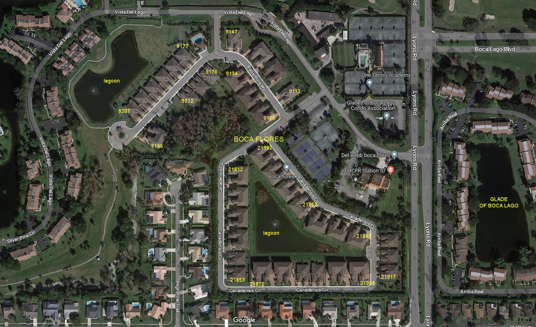 Aerial photo of Boca Flores