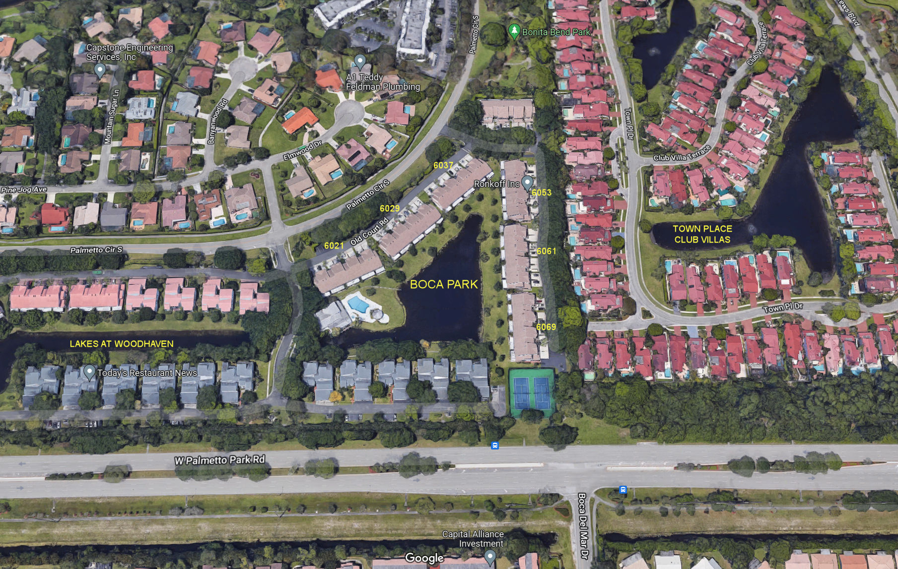 Aerial photo of Boca Park