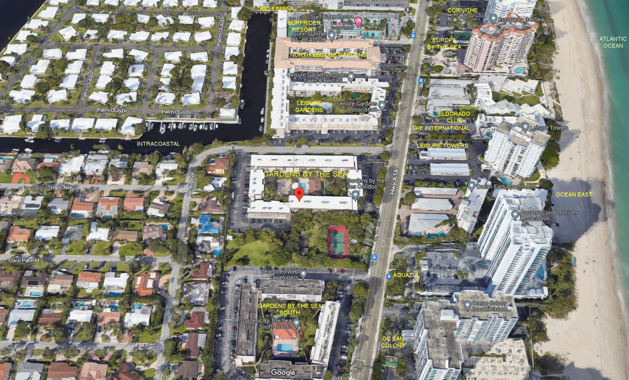 Aerial photo of Gardens by the Sea