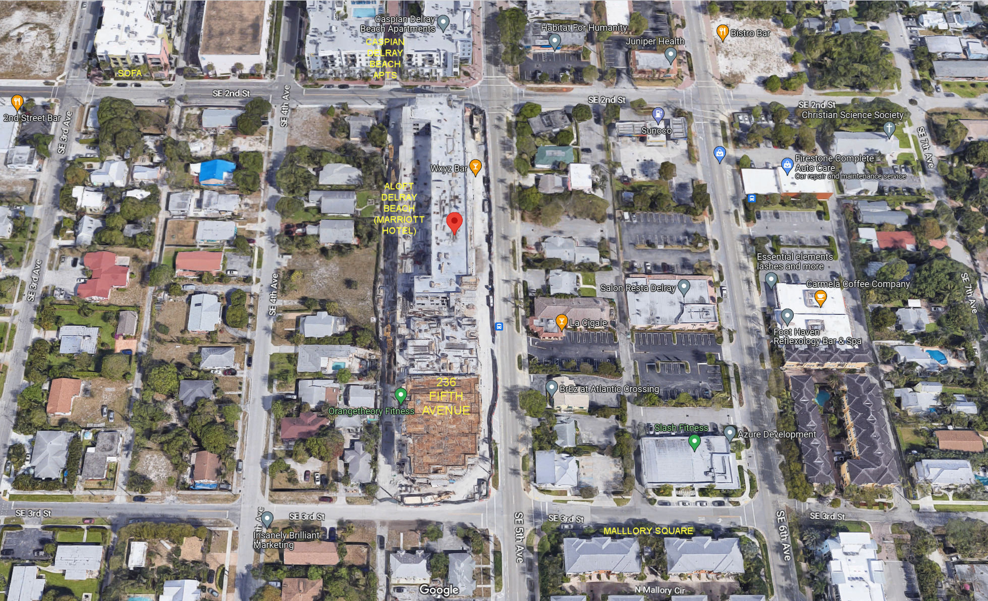 Aerial photo of 236 Fifth Avenue