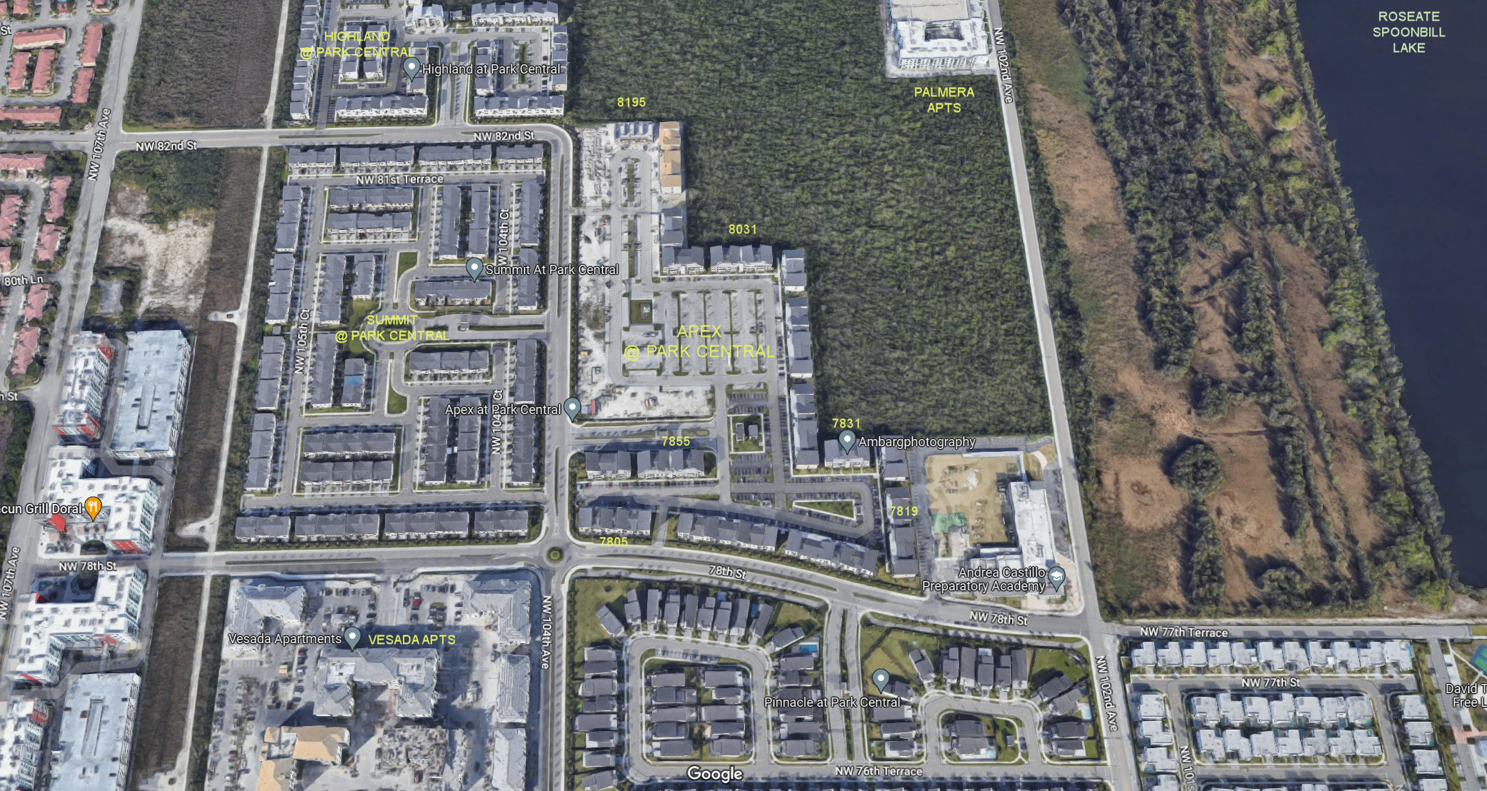 Aerial photo of Apex at Park Central