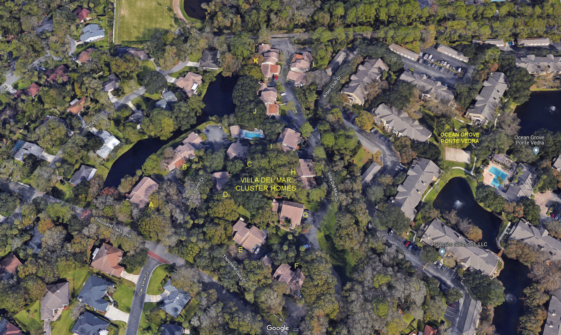 Aerial photo of Villa del Mar