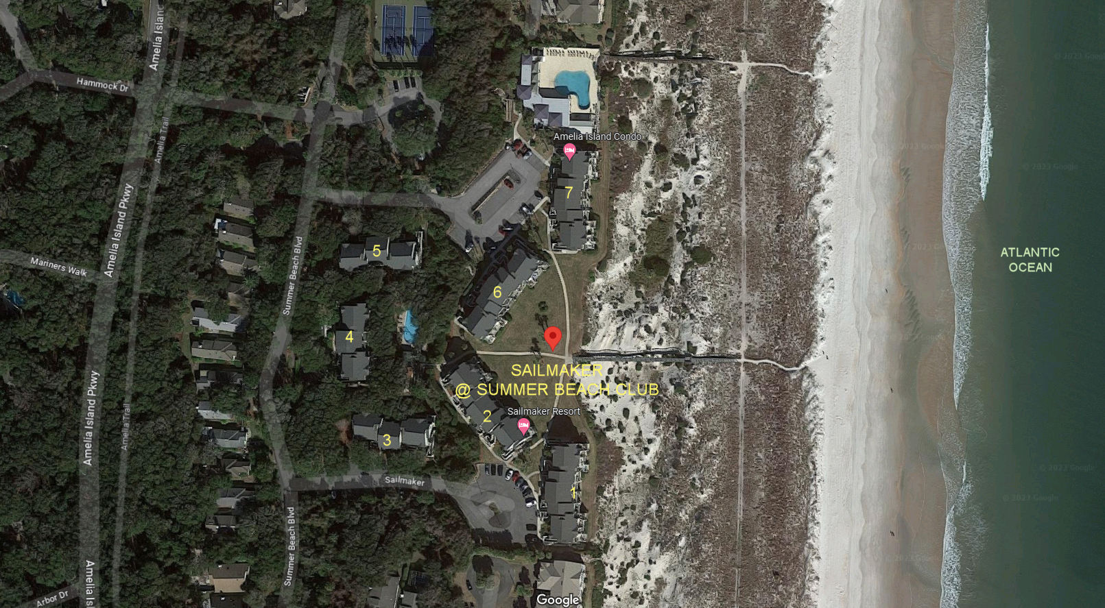 Aerial photo of Sailmaker at Summer Beach Club