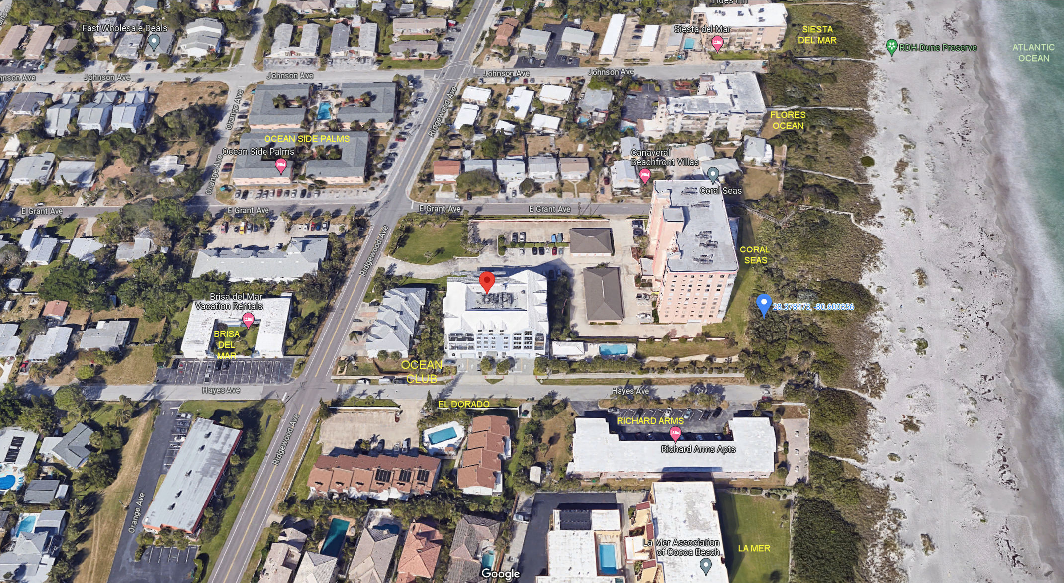 Aerial photo of Ocean Club