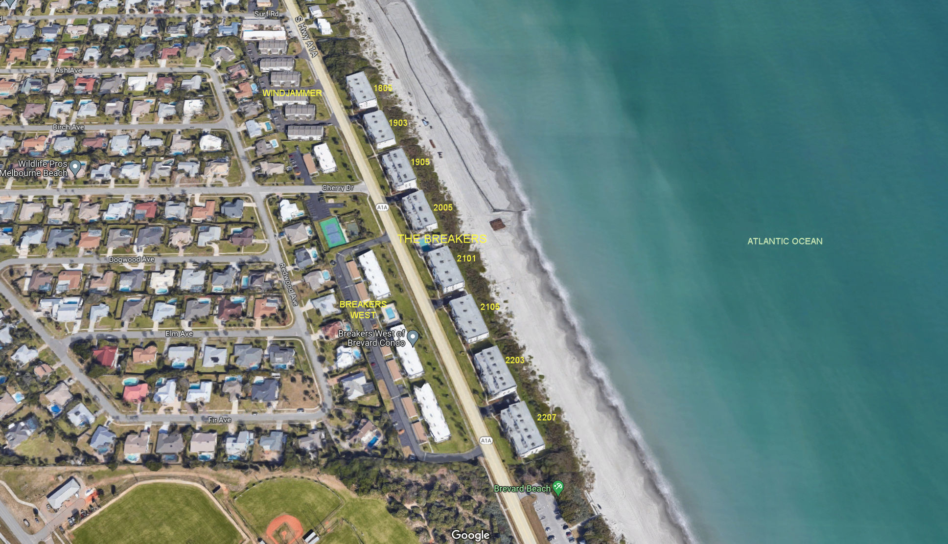 Aerial photo of Breakers (1 to 8)