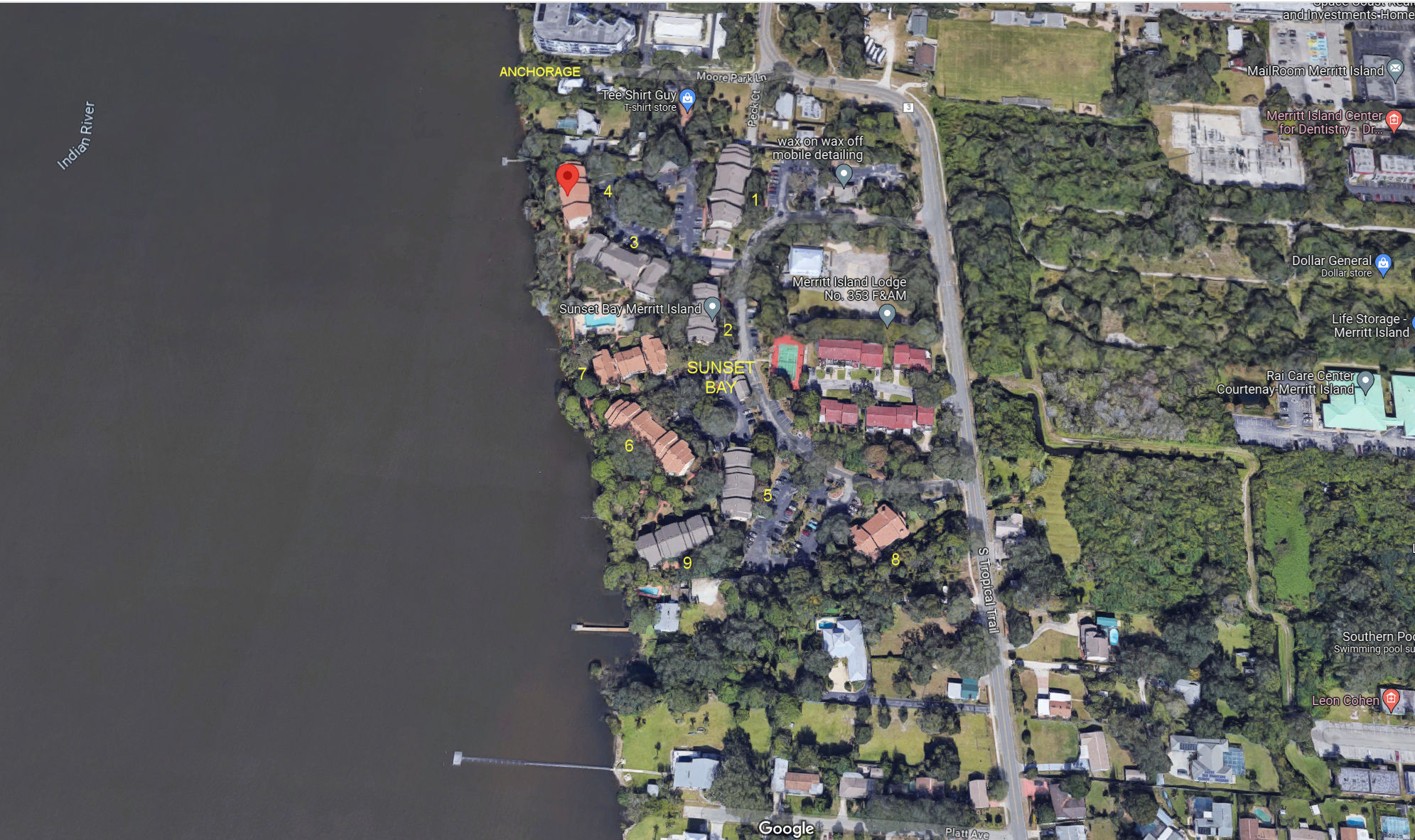 Aerial photo of Sunset Bay (1 to 9)