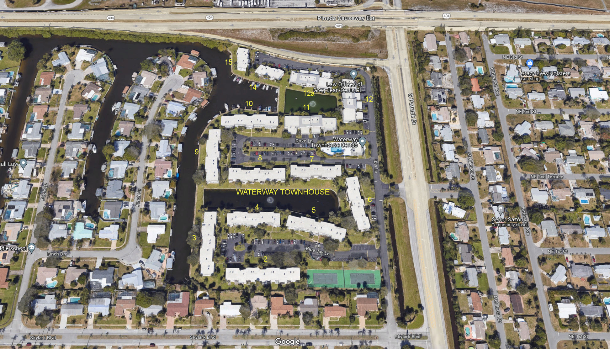 Aerial photo of Waterway Townhouse