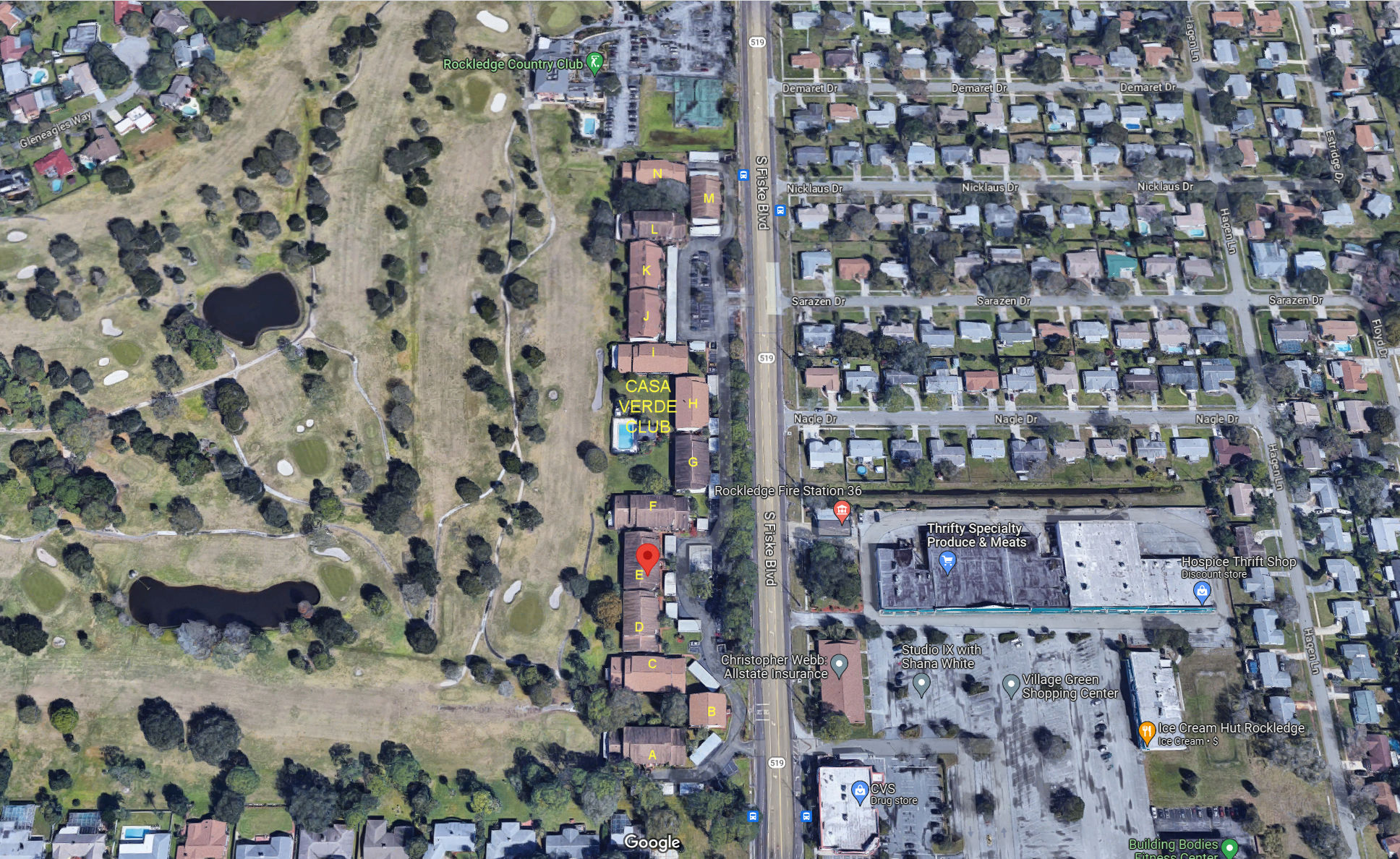 Aerial photo of Casa Verde Club