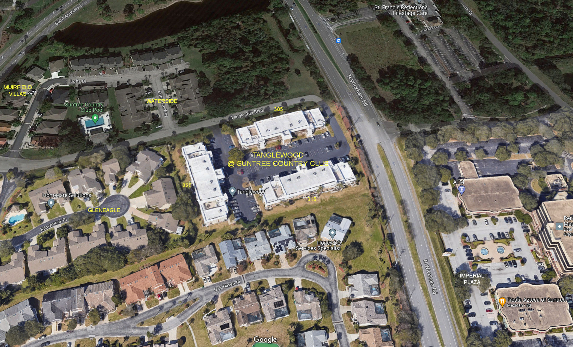 Aerial photo of Tanglewood at Suntree Country Club (305 315 325)