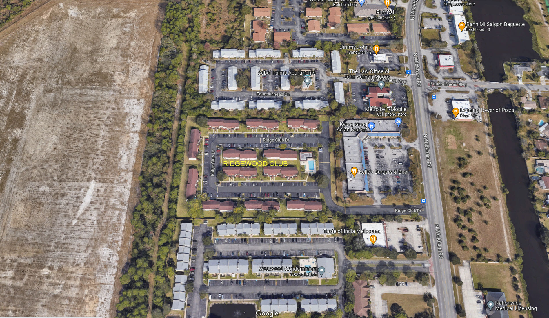 Aerial photo of Ridgewood Club