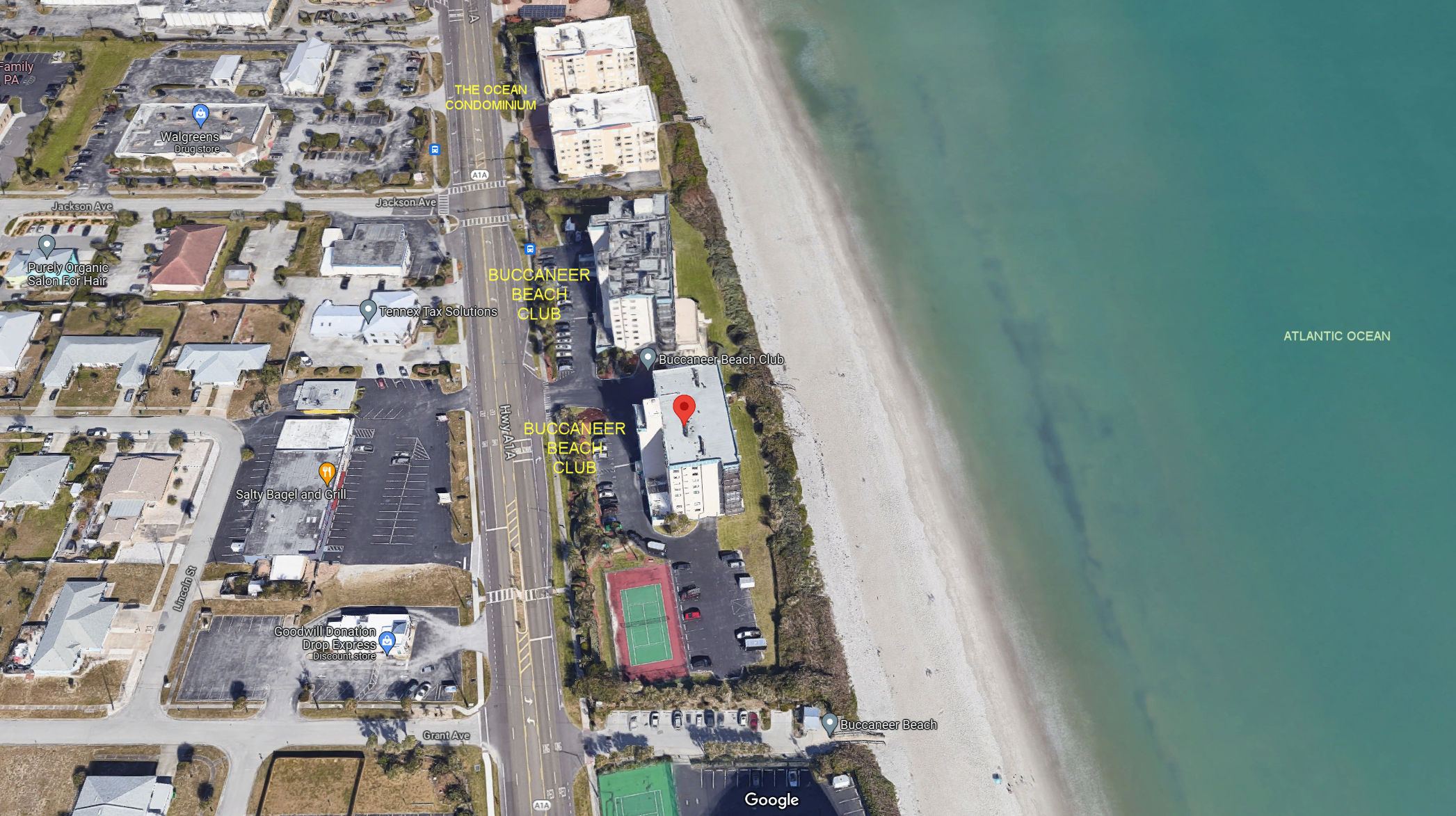 Aerial photo of Buccaneer Beach Club