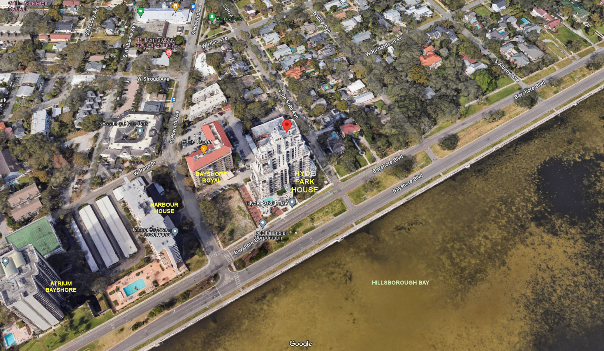 Aerial photo of Hyde Park House