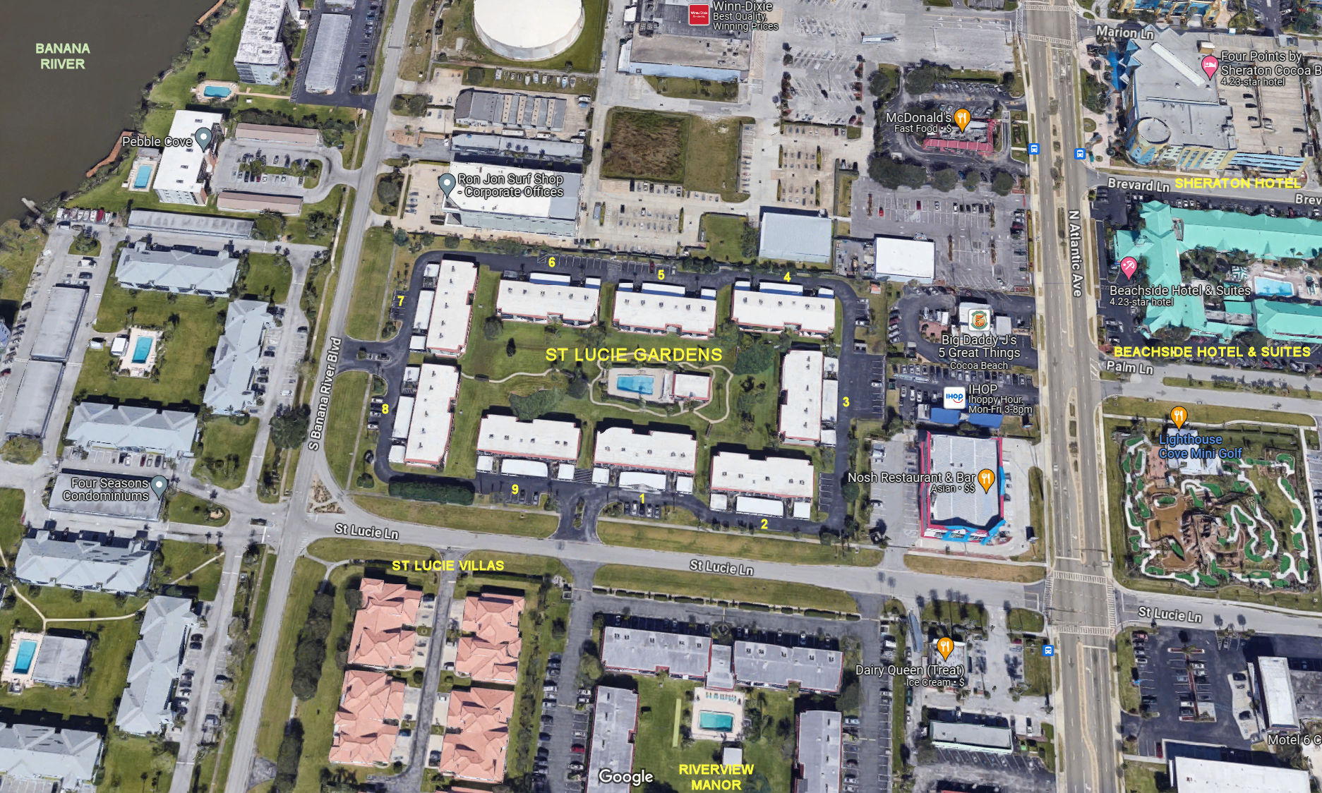 Aerial photo of St Lucie Gardens