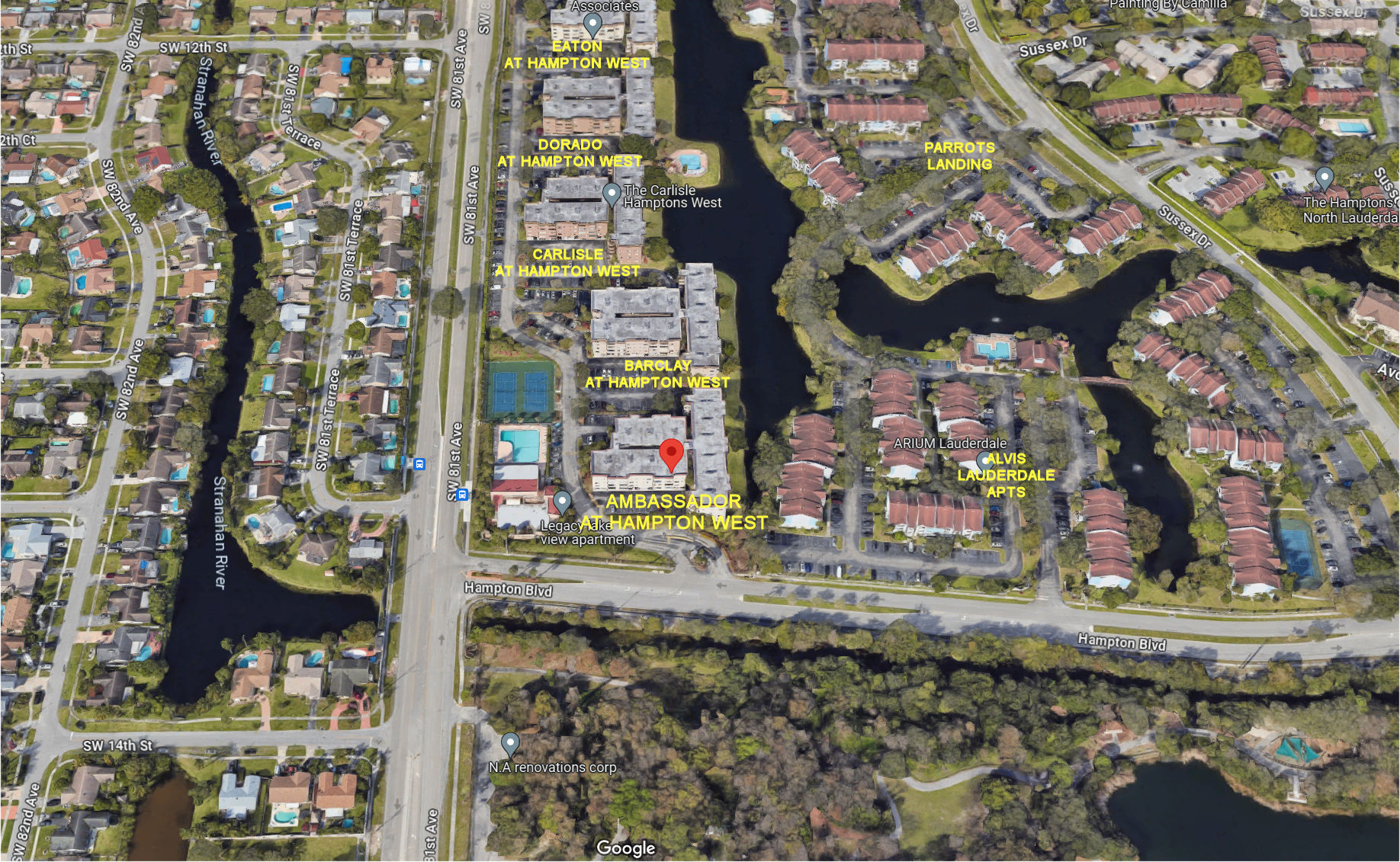 Aerial photo of Ambassador at Hampton West