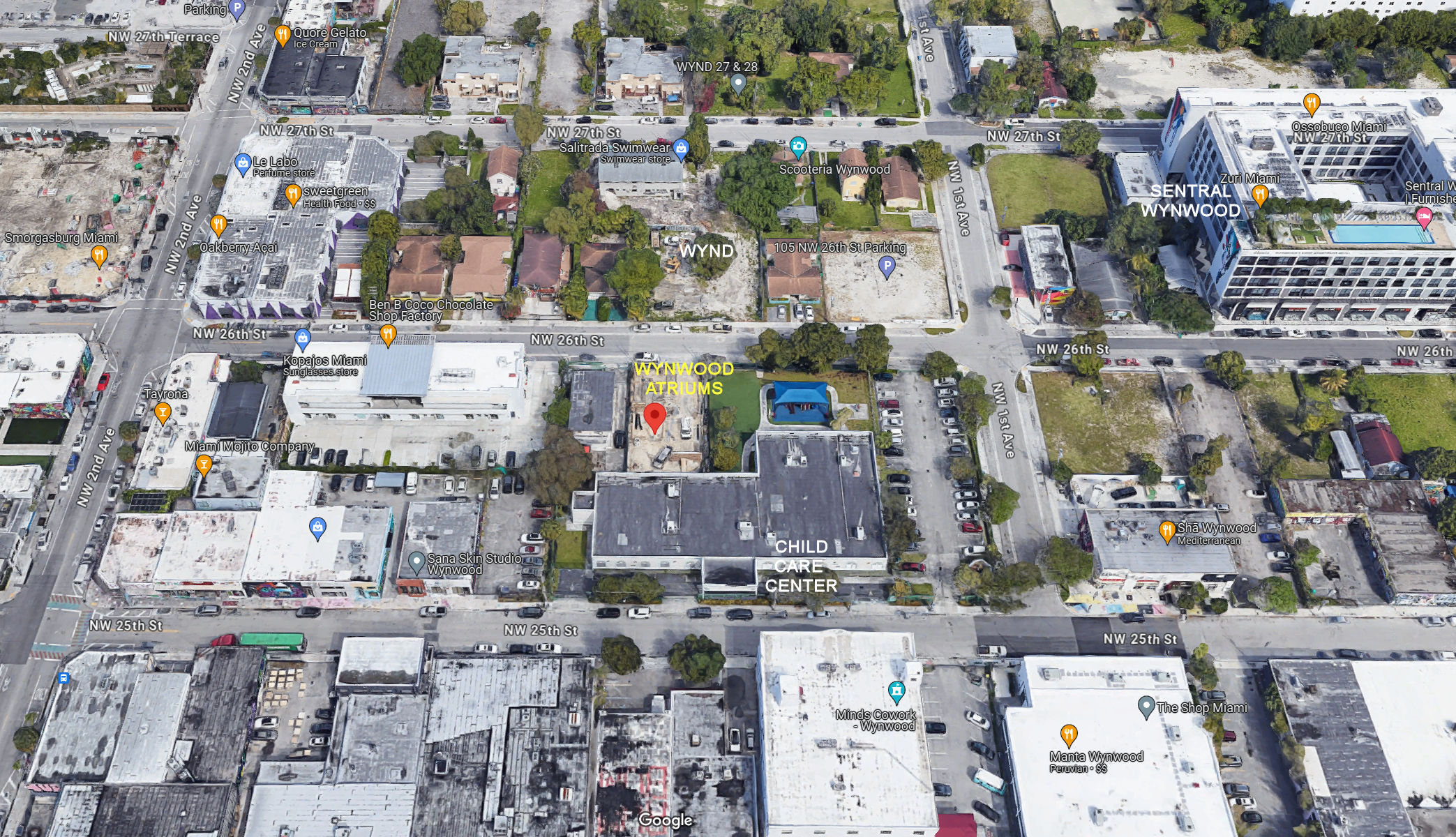 Aerial photo of Wynwood Atriums