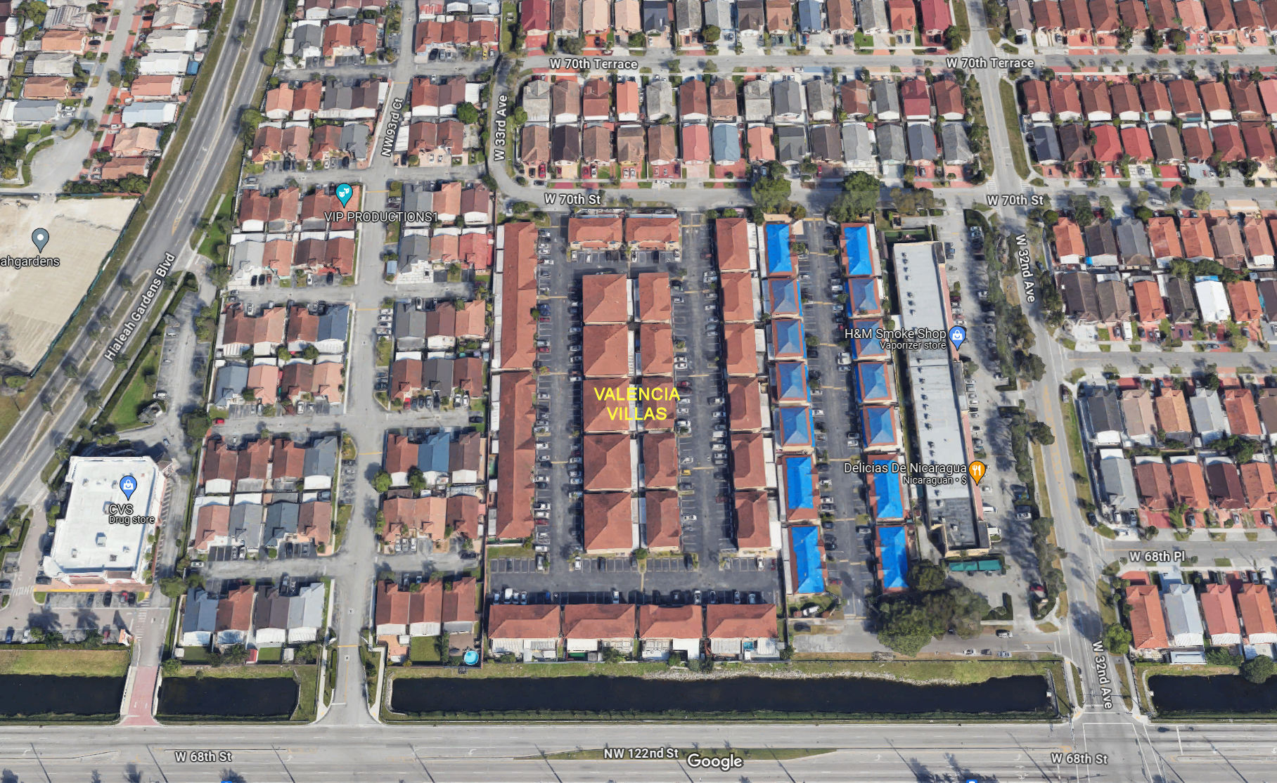 Aerial photo of Valencia Villas