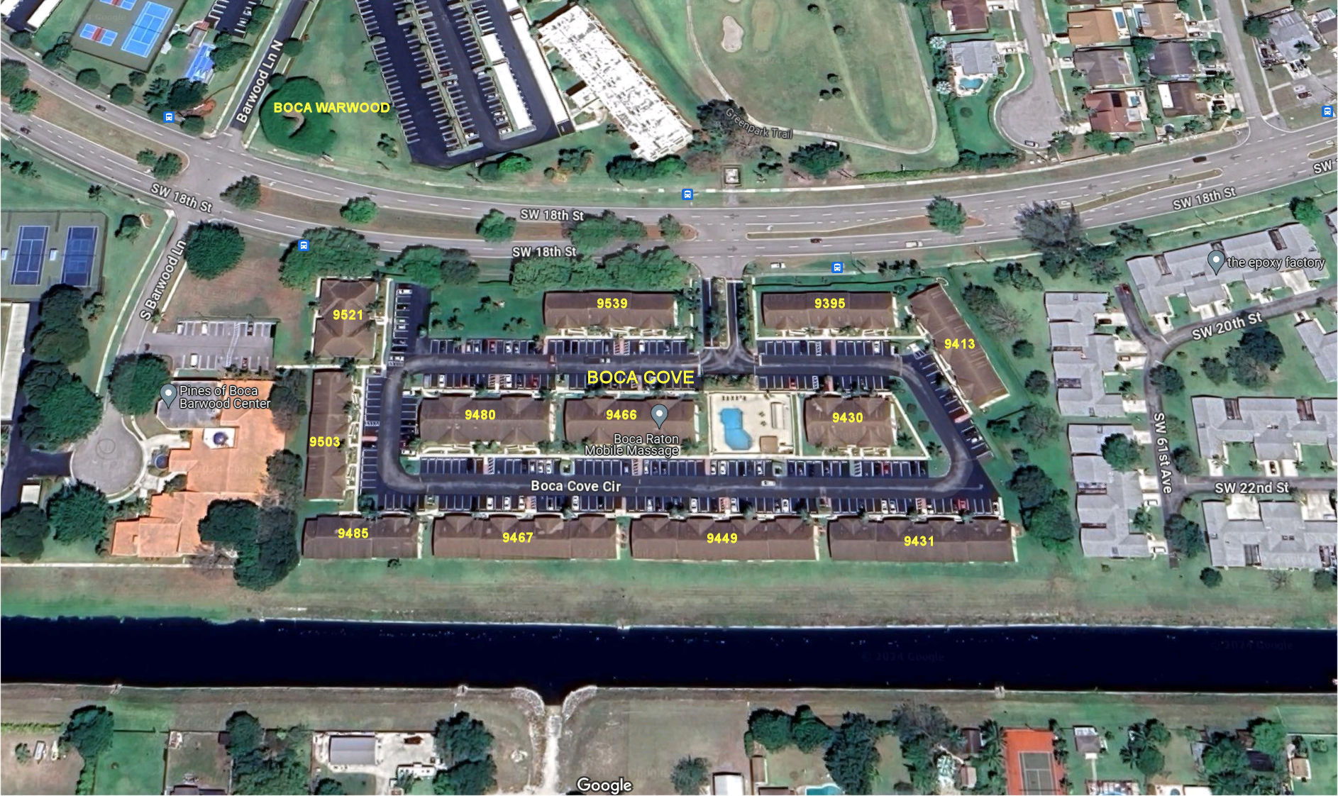 Aerial photo of Boca Cove