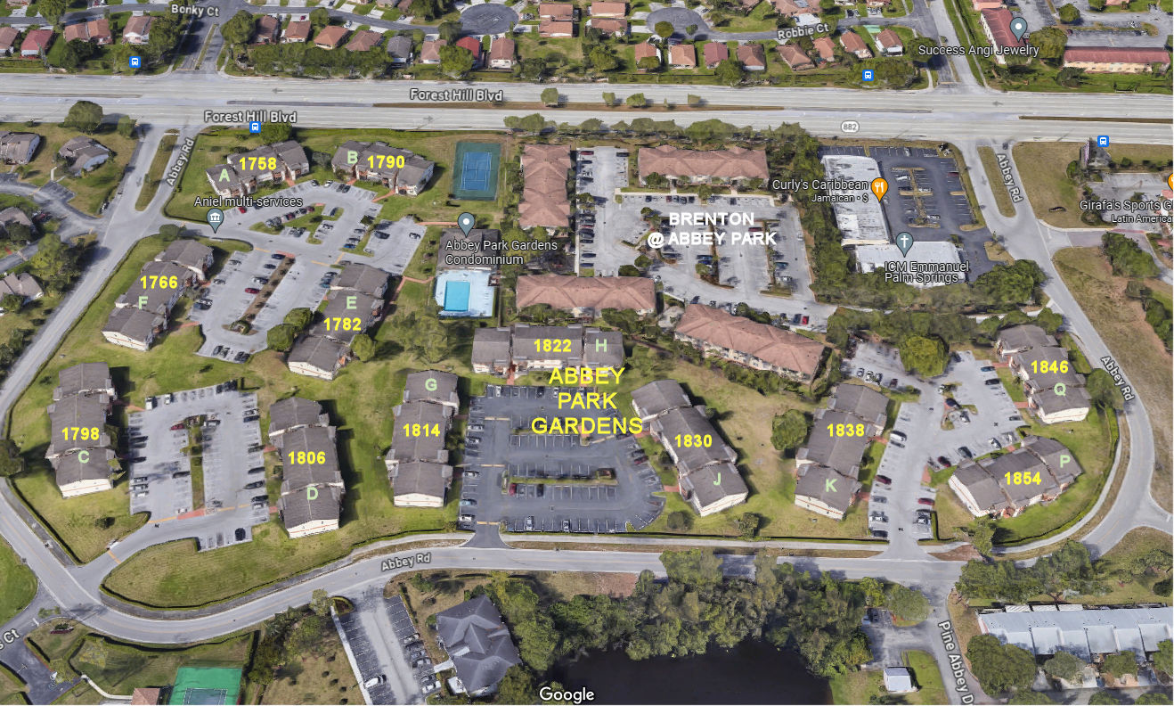 Aerial photo of Abbey Park Gardens