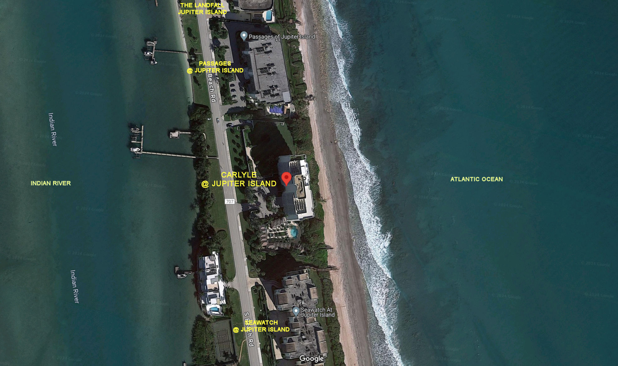 Aerial photo of Carlyle (Jupiter Island)