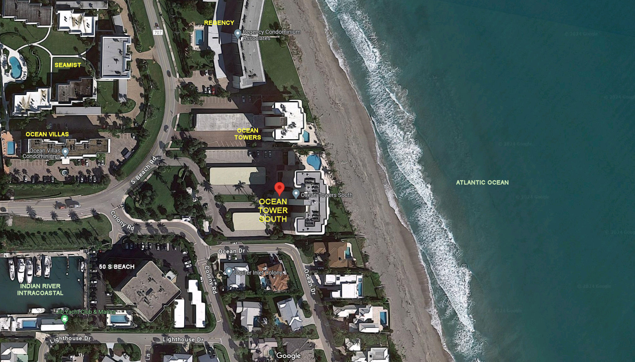 Aerial photo of Ocean Towers South